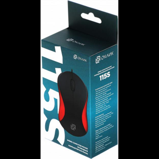 Oklick 115S for Notebooks Black/Red Optical 1000DPI USB [711637] фото 4