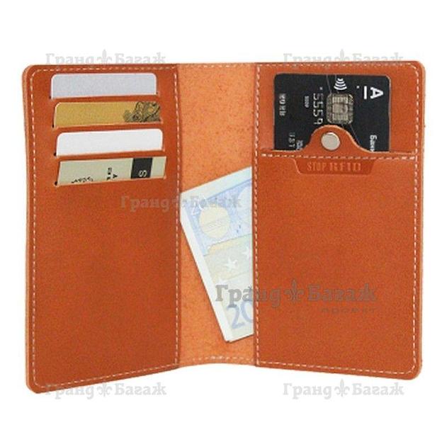 Обложка для паспорта STOP RFID ОП-S/рыжий фото 4