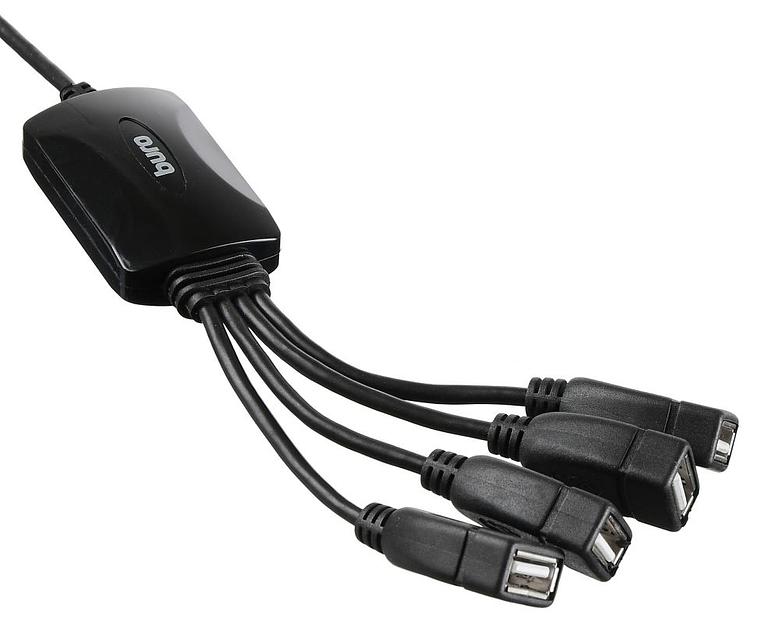 Разветвитель USB 2.0 Buro BU-HUB4-0.3-U2.0-Splitter 4порт. черный фото 3