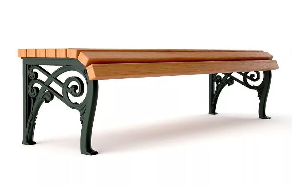 Чугунная скамейка-банкетка «Ларго» ОПТ фото 1