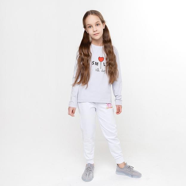 Брюки для девочки, рост 116 см светло-серый ОПТ фото 2