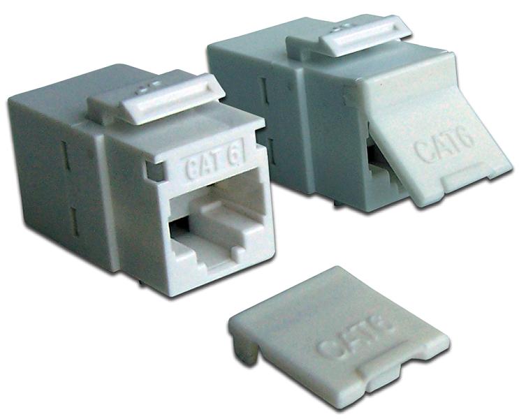Повторитель портов RJ-45, неэкранированный, кат.6, формата Keystone, белый (LAN-KCP45U6-WH) фото 1