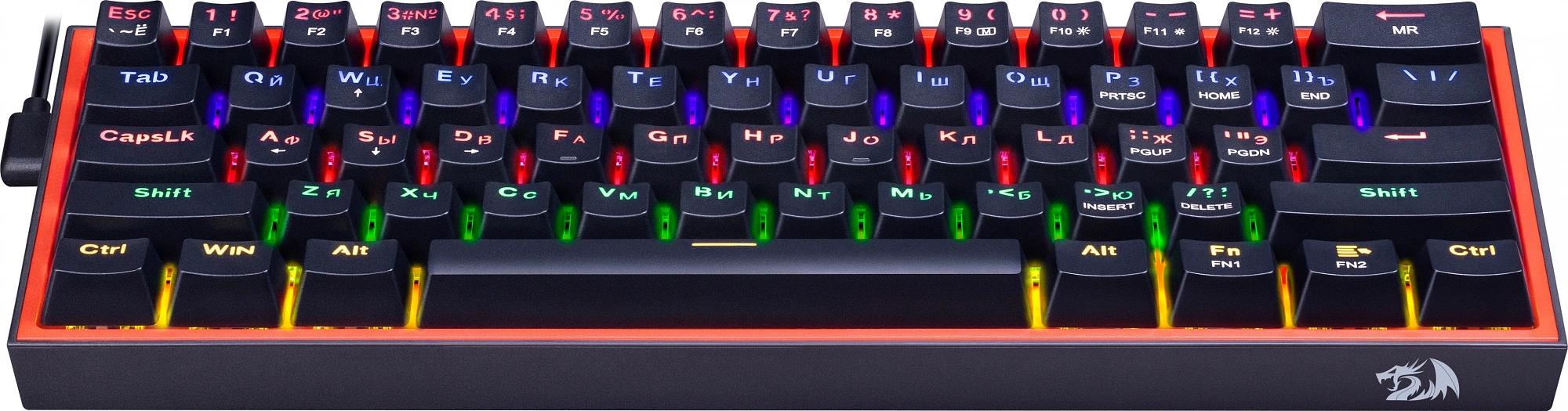 Клавиатура REDRAGON (72594) Fizz RU,Rainbow,красные свитчи фото 2