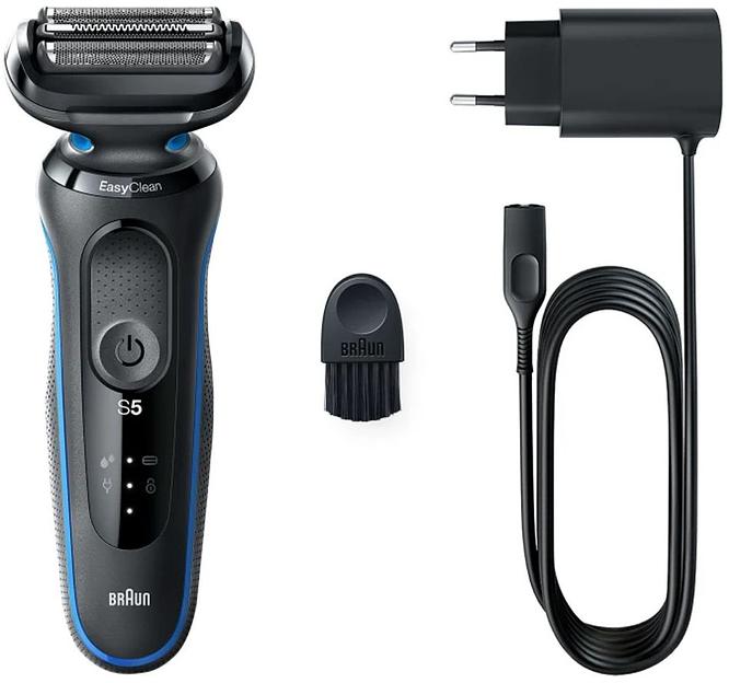 Бритва сетчатая Braun Series 5 51-B1000s реж.эл.:3 питан.:аккум. черный/синий фото 3