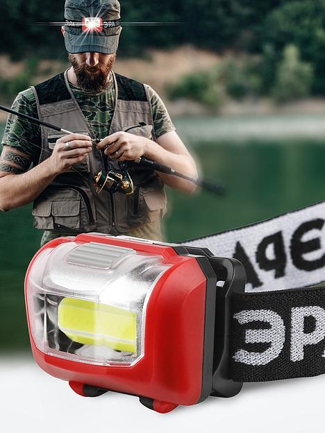 ЭРА Б0052751 Фонарь налобный светодиодный GB-709 Пиранья, на батарейках, 3 режима 5 Вт, СОВ, 3хААА фото 7