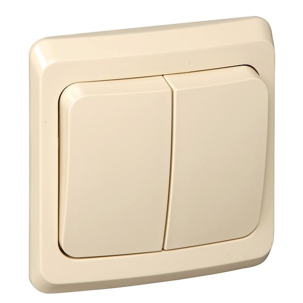 Systeme electric BC10-002K ЭТЮД С/У 2-клавишный ВЫКЛЮЧАТЕЛЬ 10 АХ, КРЕМОВЫЙ, Россия фото 2