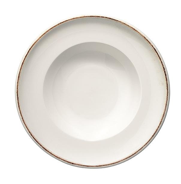 Тарелка для пасты d=300 мм. 550 мл. Ретро коричневый край, форма Гурмэ /1/6/ фото 1