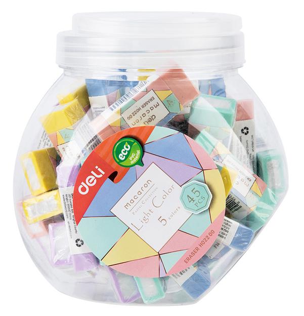 Ластик Deli EH02200 Macaron 50x20x11мм ассорти пласт.туб. фото 4