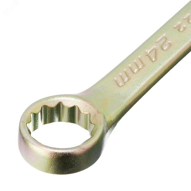 Ключ комбинированный, 24 мм, желтый цинк фото 3