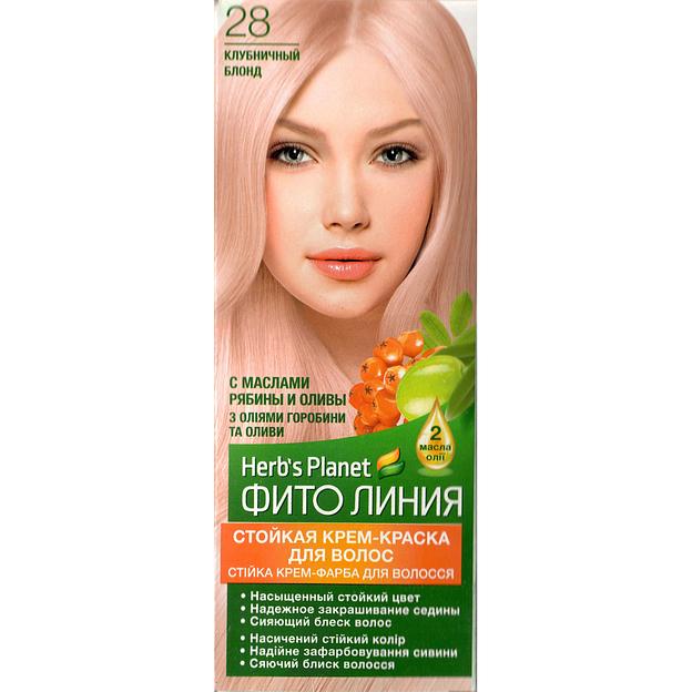 Фито линия herb's planet herb's planet стойкая крем-краска для волос тон 28 клубничный блонд фото 1
