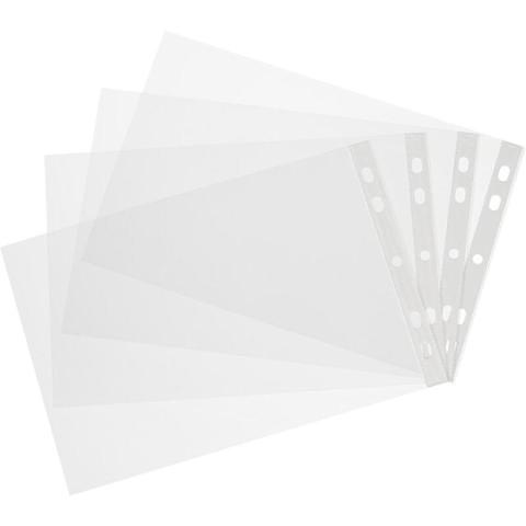 Файлы с перфорацией А5, 30мкр, горизонтальные, прозрачные гладкие, 50шт, Attache фото 1