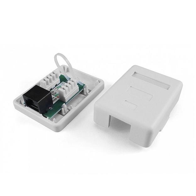 Розетка Hyperline SB1-1-8P8C-C5E-WHRJ45 1 кат.5E UTP бел. фото 1