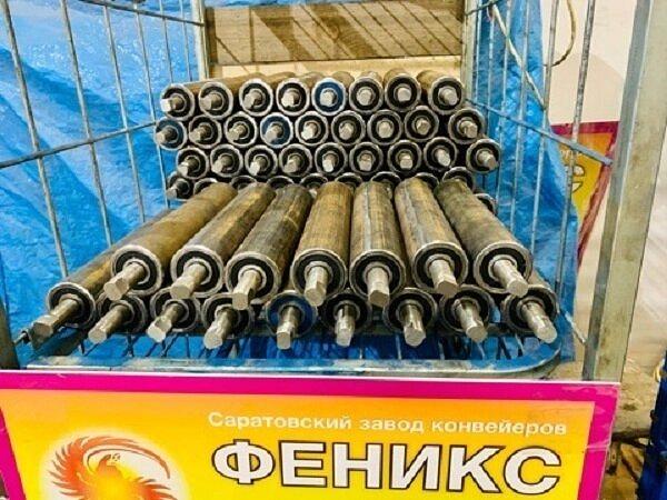 Ролики для конвейеров и рольгангов из черной стали длина 380 мм, диаметр 127 мм фото 1