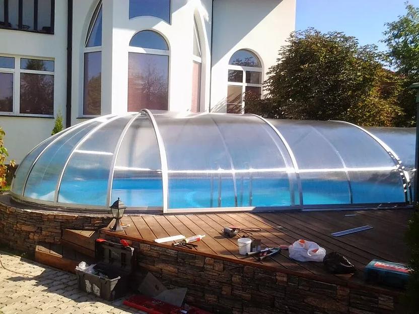 Сдвижной павильон для бассейна из поликарбоната фото 3