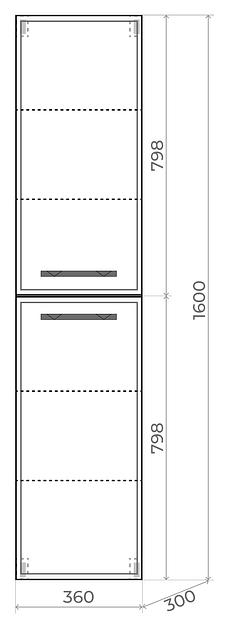 Пенал Uperwood Foster 36*30*160 см, подвесной, черный фото 4