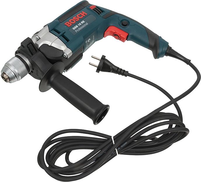 Дрель ударная Bosch GSB 16 RE Professional 750Вт патрон:быстрозажимной реверс (кейс в комплекте) (060114E500) фото 2