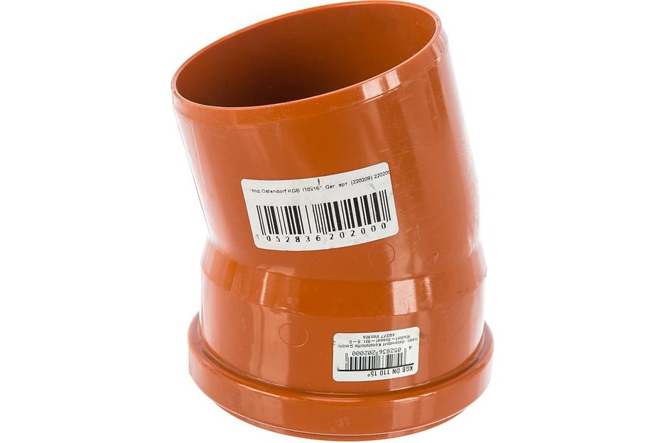 Отвод наружной канализации 110х15 град. фото 2