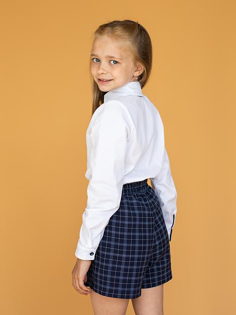 Шорты школьные на девочку KristiKlo «Оксворд» синяя клетка ОПТ фото 5