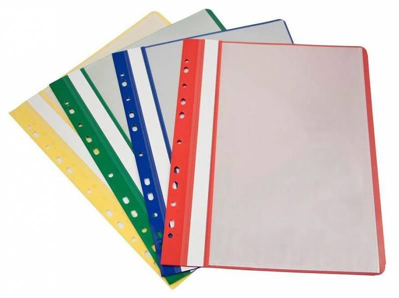 Папка-скоросшиватель Бюрократ -PS10RED A4 10 вкладышей боков.перф. пластик красный 0.12/0.16 фото 2