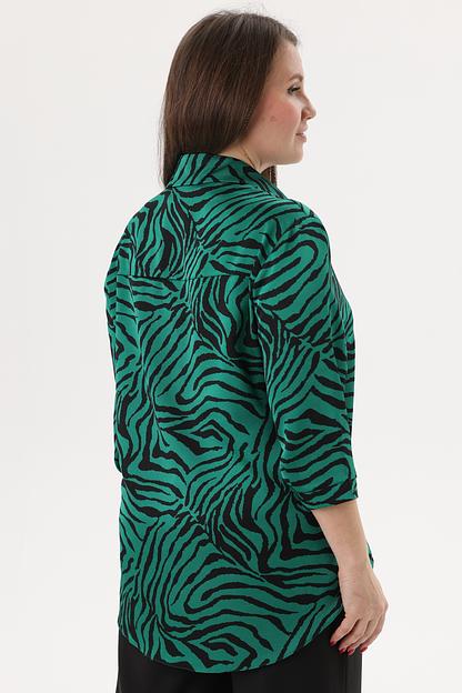 Рубашка женская  4125/08/Изумрудный, черный  фото 5
