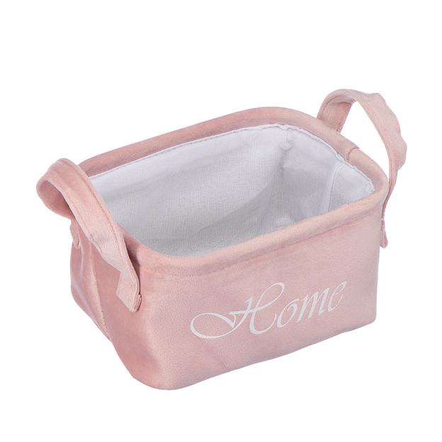 Корзина для хранения "Велюр", Д210 Ш160 В120, розовый фото 1