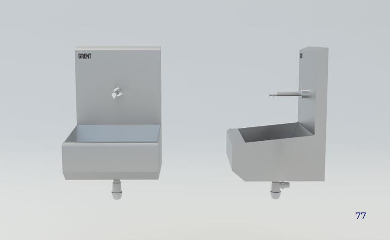 Умывальник 1-секционный подвесной GRENT-P-01 (без локтевого дозатора) фото 1