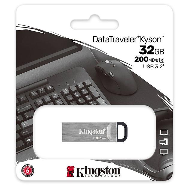 Флеш Диск Kingston 64Gb DataTraveler Kyson DTKN/64GB USB3.1 серебристый/черный фото 2