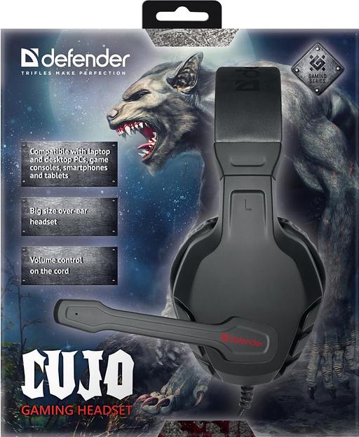 Гарнитура GAMING CUJO BLACK/RED 64505 DEFENDER фото 7