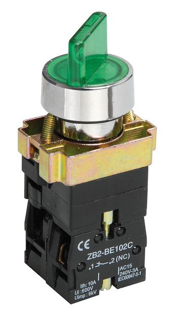 Переключатель LAY5-BK2365 2 позиции зеленый фото 1