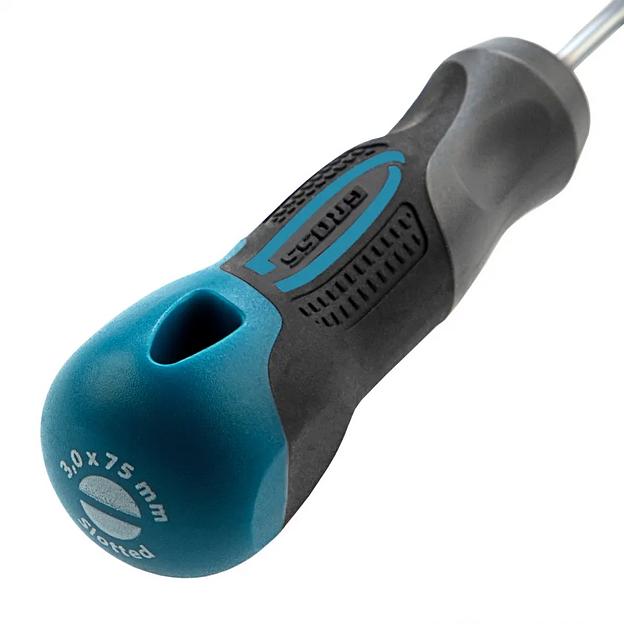 Отвертка, SL3,0x75 мм, S2, 3к рукоятка фото 2