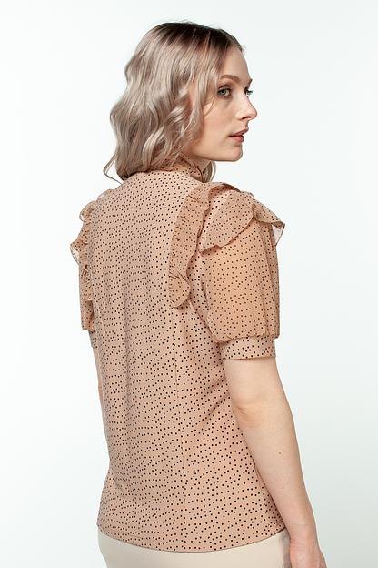 Блузка женская  4098-22/05/Бежевый, черный  фото 3