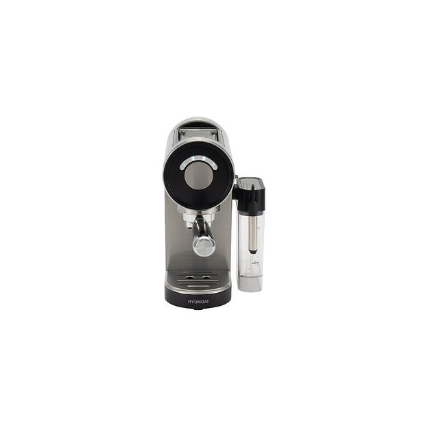 Кофеварка Hyundai HEM-4305, рожковая, серебристый / черный фото 1
