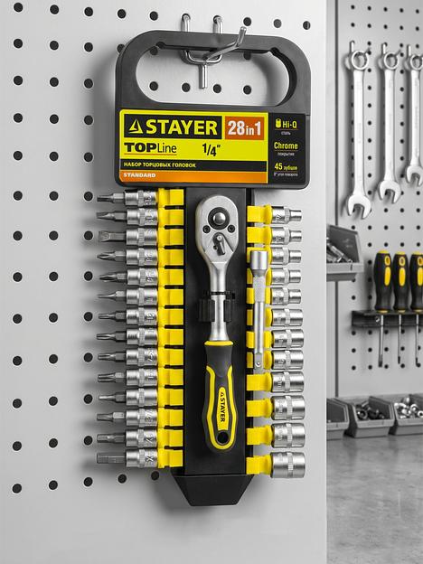 STAYER RSS 28S, 28 предм., (1/4″), набор торцовых головок и бит-головок (27754-H28) фото 5