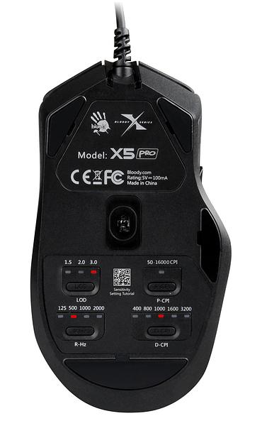 Мышь A4Tech Bloody X5 Pro черный оптическая (16000dpi) USB (9but) фото 3