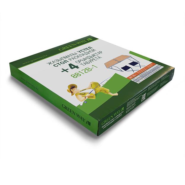 Стол туристический раскладной с 4 табуретами Green Way бамбук фото 7