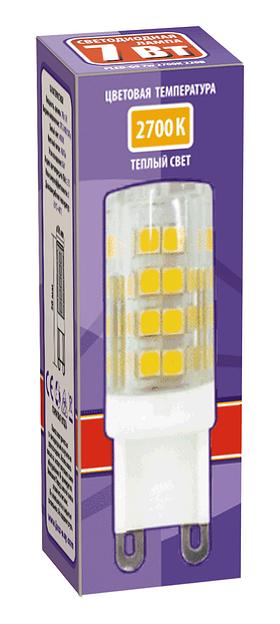 Лампа светодиодная LED 7Вт G9 400Лм 220V/50Hz теплый фото 2