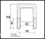 Скоба П-образная (Стремянка) М16 99х116 для Почвофрезы 1GQN-160 фото 1