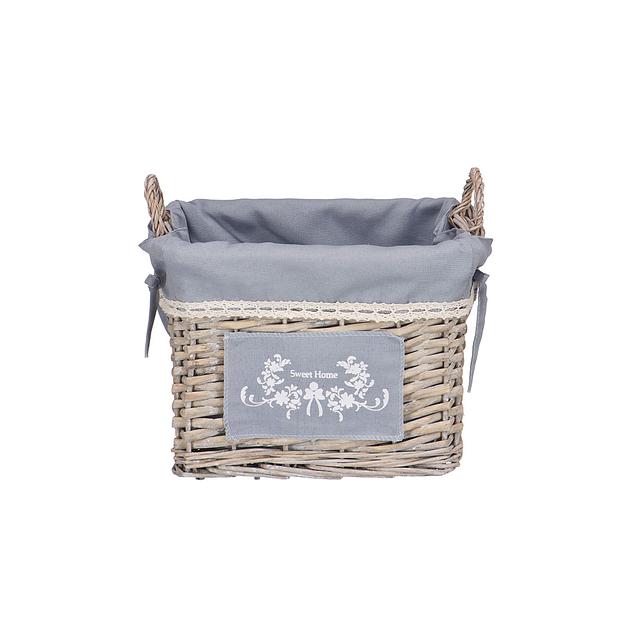 Корзина стеллажная высокая с ручками "Лён", Д290 Ш190 В220, серый фото 1