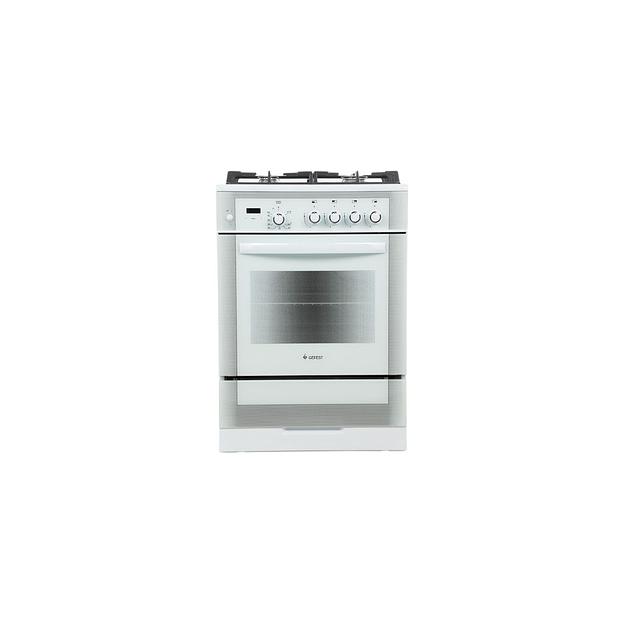 Газовая плита GEFEST ПГ 6500-03 0042, газовая духовка, без крышки, чугун, белый фото 1