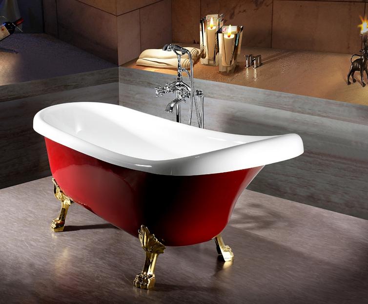 Отдельно стоящая ванна N-5032 Red 1700×700×780 мм ОПТ фото 1