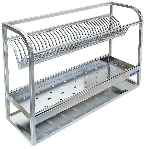 Полка настенная для сушки посуды ПН-328/900 (950x300x600 мм) фото 1