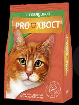 Сухой корм для кошек Proхвост с говядиной, 350г ОПТ фото 1