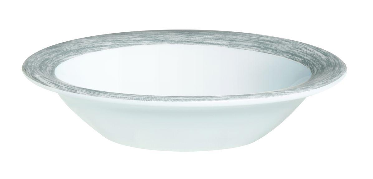 Блюдце d=120 мм. 110 мл. для десерта глубокое серый край Браш /1/6/36/ фото 1