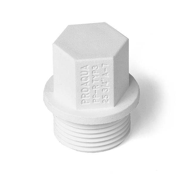 Заглушка резьбовая 1/2' полипропиленовая PPR белая фото 2