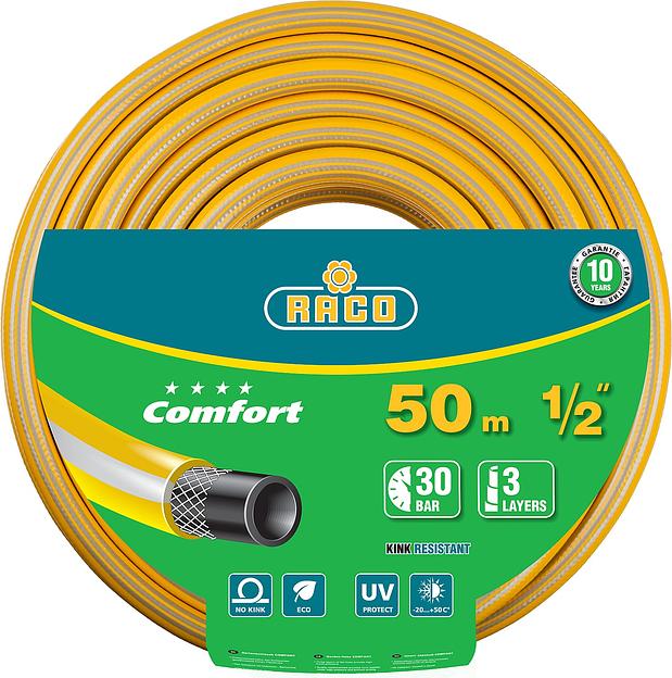 RACO COMFORT, 1/2″, 50 м, 30 атм, трёхслойный, армированный, поливочный шланг (40303-1/2-50) фото 1