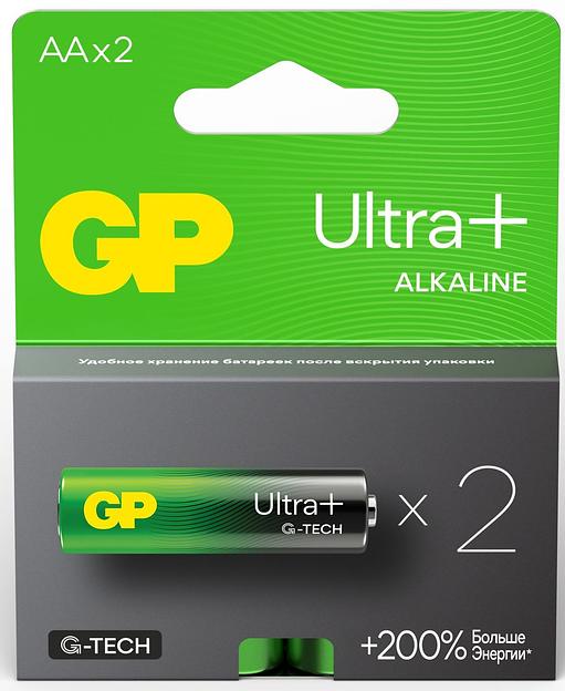 Батарея GP Ultra Plus Alkaline 15AUPA21-2CRSB2 AA (2шт) блистер фото 1