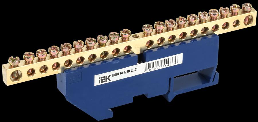 Шина N ноль на DIN-изоляторах ШНИ-6х9-20-Д-С фото 1