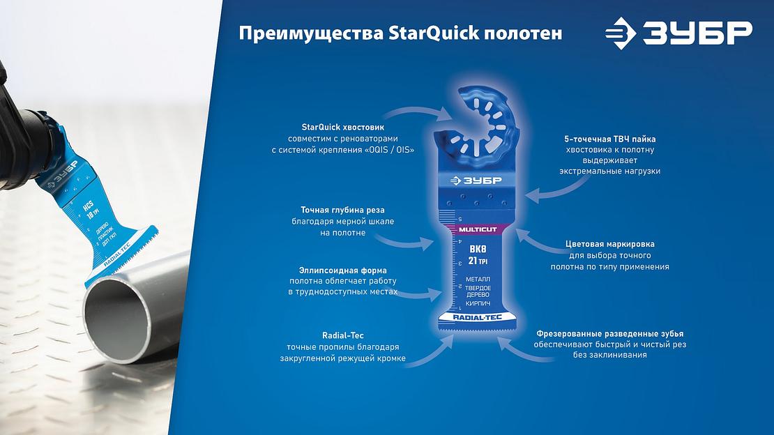 ЗУБР нож двусторонний 60 мм с заточкой, резка и зачистка, StarQuick (15588) фото 5