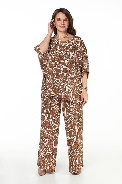 Брюки женские  121/03/Коричневый, бежевый  фото 2