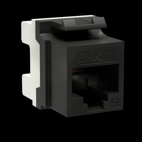 Модуль Keystone RJ45 CAT5E неэкр180 градусов черный фото 1